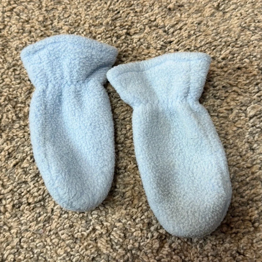 Vintage Sesame Street Cookie Monster Infant Fleece Hat Mittens Set Blue One Size